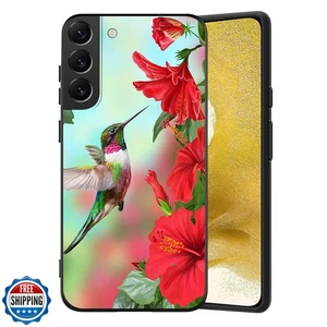 MSEAANBK Compatible with Samsung Galaxy S22 Case, Hummingbird Hibiscus Flower - Picture 1 of 5