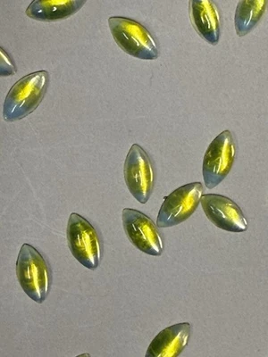 Vintage West German Yellow Sabrina 10x5mm Flatback Navettes - Image 1 of 4