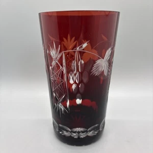 Vaso de whisky doble antiguo de vid de uva de 5-1/4" cortado a claro de rubí - Imagen 1 de 6
