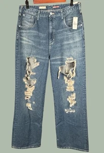 NWT Anthropologie Pilcro Distressed Denim Size 31 Wide Leg - Picture 1 of 7