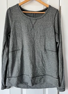 Lululemon Exhalation Pullover II meliert gesprenkelt schwarz Gr. 10 (W3FS8S) - Bild 1 von 5