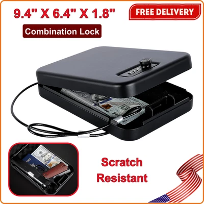 Cajas fuertes para pistolas, caja fuerte para pistolas pequeñas caja fuerte portátil de plástico para viaje en automóvil Foto 1 de 4