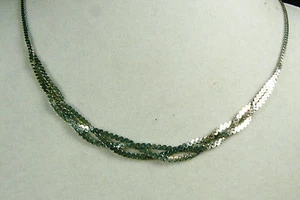 VTG Signed Sterling silver 925 braid necklace 18"L - Picture 1 of 5