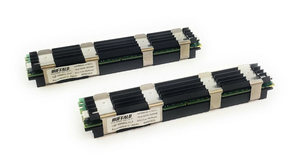 Mac Pro 2GB 2x1GB Buffalo PC2-6400 800MHz ECC FBDIMM RAM - D2F800CM-S1GECJ - SR5 - Image 1 of 1