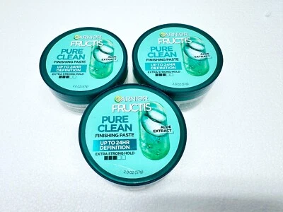 Новая паста 3 Garnier Fructis Pure Clean Finishing Paste Extra Strong Hold 2 унции - Изображение 1 из 4