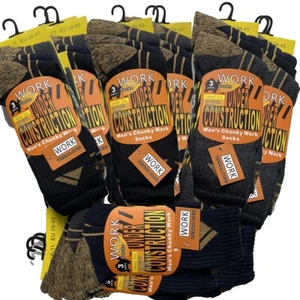 12 Paar Herrensocken Industrie Crew Stiefel Arbeitssocken dick strapazierfähig 6-11 Posten - Bild 1 von 24