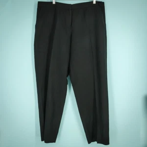 Eileen Fisher Size XL Black System Chino Style Button Zip Linen Cotton Pants - Picture 1 of 6