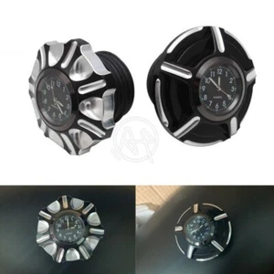 Motorcycle Fuel Gas Tank Oil Cap Cover W/ Clocks For Harley FXDB Dyna 92-Up - Picture 1 of 11