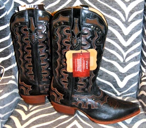 Nuevas Botas Justin Damas Negro Ónix (L4355) B Punta de Corte Vashti EE. UU. Damas Talla 11 C - Imagen 1 de 21