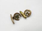 VINTAGE 9CT GOLD GILT MOTHER OF PEARL ISLE OF MAN GENTS CUFFLINKS CUFF LINKS