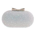 Silver Tone Metal AB Glitter Fabric Rhinestone Clutch Evening Bag TLX150-SAB