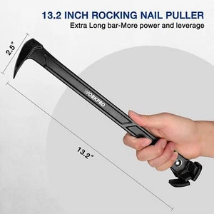 WORKPRO 13" Nail Puller, Cats Paw Pry Bar with Cats Paw and Rocking Nail Puller - Picture 1 of 9