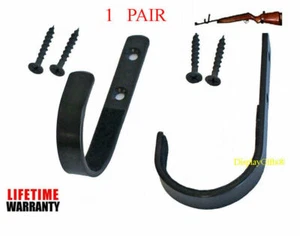 Wall mount gun rack rifle shotgun hanger felt lined Hand made hooks storage - Picture 1 of 1