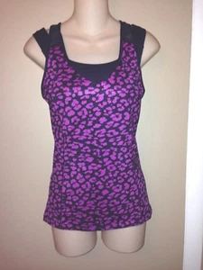 LULULEMON LADIES PINK-BLACK SUPER SPORT TANK TOP SIZE 4 NEW. - Picture 1 of 1