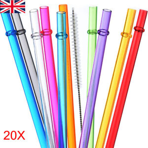 10.5 in Long Rainbow Colored Reusable Tritan Plastic Replacement Straws 20