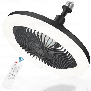 Socket Fan Light With Remote Control 3 Colors 3000k6500k Dimmable Led Light Bulb - Picture 1 of 7