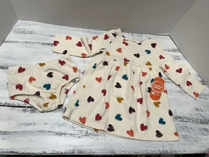 Wonder Nation Baby Girls Dress & Panty Set Hearts Dresses 2pcs Set 12 Months - Picture 1 of 6