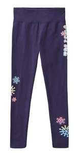 Justice Girls Leggings Blue 10 Full Length Elastic Waistband Graphics Logo - Picture 1 of 10