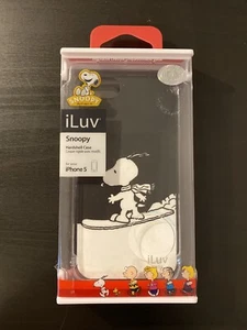 SNOOPY Peanuts iPHONE 5 Black iLUV Hard Shell Case Charlie Brown Lucy Linus toy - Picture 1 of 2