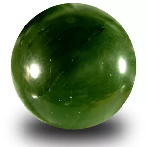 22,45 ct runder Cabochonschliff (18 x 18 mm) olivgrün unbeheizt Serpentin - Bild 1 von 1