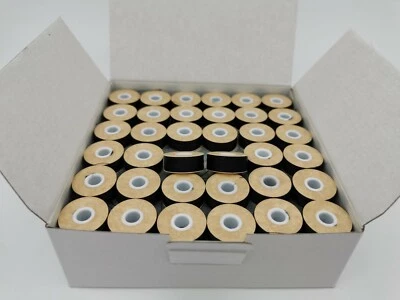 Prewound Bobbins, Size L,Brother SA159,144pcs Black Card Board, 75D/2, 130 yards - Image 1 of 4