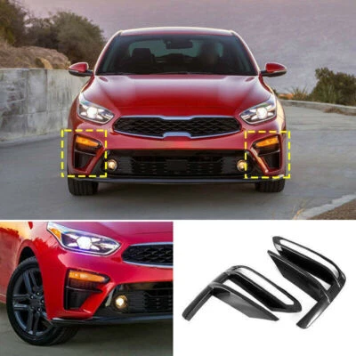 For Kia Forte Sedan 2019-2022 ABS Carbon Front Bumper Fog Light Lamp Cover Trims Foto 1 de 4