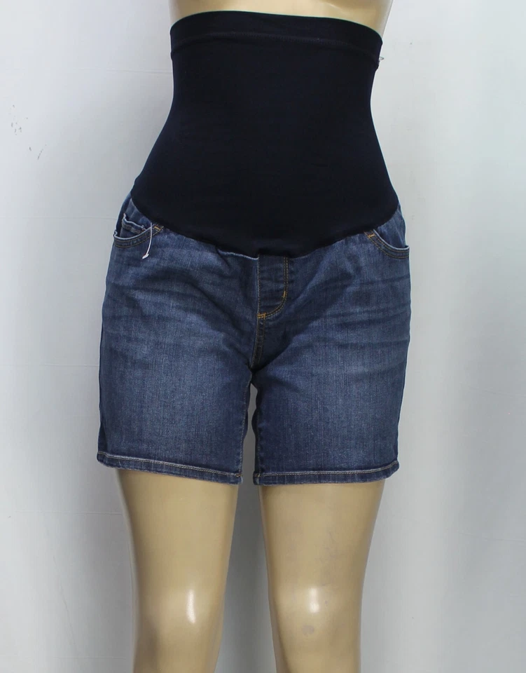 Pantalones Cortos Para Mujer Liz Lange Maternity Elastizados Denim Azul Talla S  Foto 1 de 4