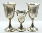 3x Solid Sterling Silver Goblets Wine Glasses By Preisner, Wallingford, Ct, Usa