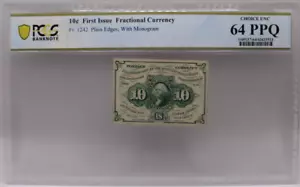10 Cent First Issue Fractional Currency Fr.1242 PCGS 64PPQ (113PID) - Picture 1 of 4