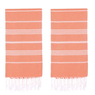 Juego de 2 toallas de playa turcas (38" x 71") | Toalla turca extra grande 100 % algodón Foto 1 de 4