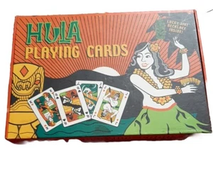 New In Box-Hula Playing Cards With Tiki Necklace - For Your Next LUAU - Picture 1 of 3