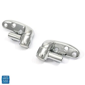 1957-1960 GM Cars Convertible Chrome Sunvisor Support Brackets Pair - Picture 1 of 2