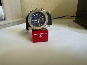 Men's SWISS LEGEND COMMANDER 20067 Blue dial CHRONOGRAPH WATCH - Picture 1 of 5