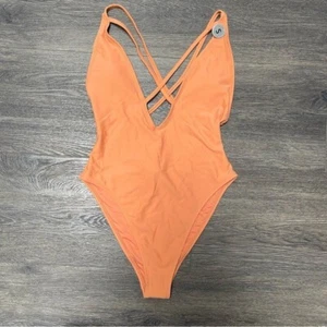 Forever 21 Orange One-Piece Swimsuit Size S NWT - Picture 1 of 8