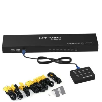 8 Port Smart KVM Switch Manual Key Press VGA USB Wired Remote Extension Switch - Image 1 of 4