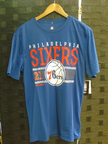 Philadelphia 76ers Shirt Mens Medium Sixers Joel Embiid Blue NBA Team Apparel A2 Cover