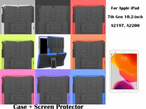 Heavy Duty Kickstand case/Screen Film For Apple iPad 7th Generation 10.2-inch - Picture 1 of 10