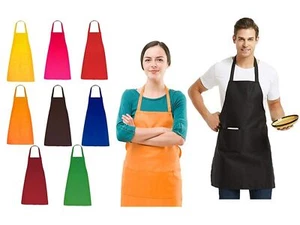 Einfache Schürze Küche Kochen Köche Backen Tasche Handwerk BBQ vorne Metzger Catering - Bild 1 von 60