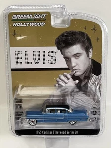 Elvis 1955 Cadillac Fleetwood Series 60 Blue 1:64 Scale Greenlight 44760A - Picture 1 of 6