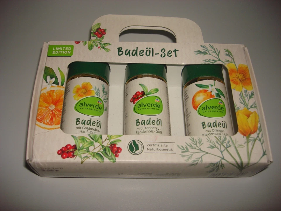 3tlg. Badeöl Set Alverde Naturkosmetik Hanf Ltd.Edition 50ml Weihnachten neu ovp - Bild 1 von 1