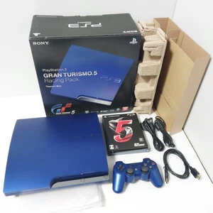 PS3 GRAN TURISMO 5 RACING PACK 160GB Console Titanium Blue with box Import Japan - Picture 1 of 18