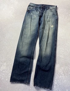 Vintage KENZO Homme Blue Straight Leg Jeans Asago Faded Size 33 - Picture 1 of 9