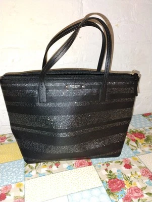 Сумочка наплечная Kate Spade черная с серебристым блеском - Изображение 1 из 4