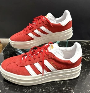 Adidas Gazelle Bold Platform ID6990 Gamuza Rojo/Blanco/Dorado Hombres 9 Mujeres Talla 10 - Imagen 1 de 20