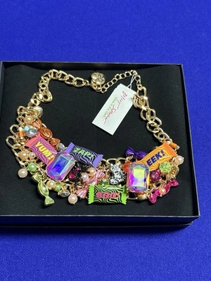 Betsey Johnson Halloween Candies Statement Necklace Glow in the Dark NEW - Image 1 of 4