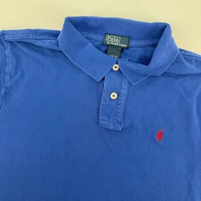 Рубашка поло классического покроя Polo Ralph Lauren для мальчиков синяя с коротким рукавом размер L 14-16 - Изображение 1 из 4