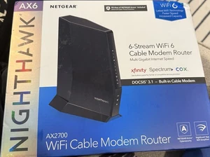 Nighthawk AX2700 WiFi 6 Router Modem Combo with Multi-Gigabit Speed Security - Picture 1 of 1