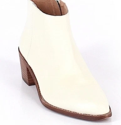 Madewell Justine Off-White Cuero Cremallera Botín Mujer Talla 10 Foto 1 de 4