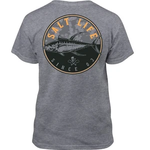 New Salt Life Tuna Time Tee Gray Youth Fish M Live Salty Saltlife - Picture 1 of 2