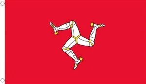 ISLE OF MAN FLAG 5 X 3 FT - MANX LEGS ISLAND TT RACING - Picture 1 of 2